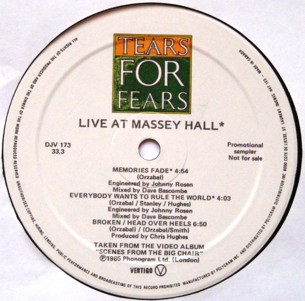 在庫あり】 洋楽 RSD Live At Massey Hall /Tears For Fears 洋楽 ...