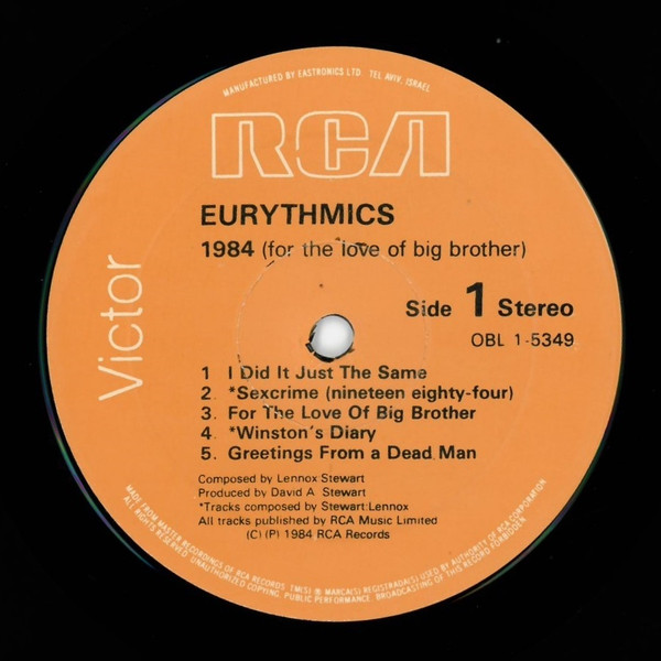 last ned album Eurythmics - Sexcrime 1984 1984 For The Love Of Big Brother