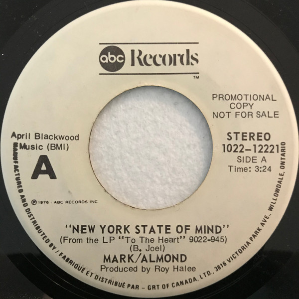 Mark/Almond – New York State Of Mind (1976, Vinyl) - Discogs