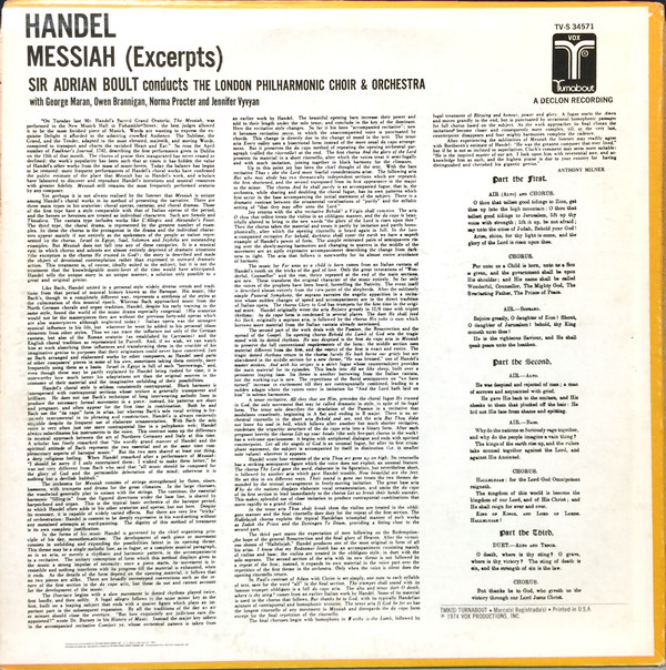 baixar álbum Händel, Sir Adrian Boult, London Philharmonic Orchestra, George Maran, Owen Brannigan, Norma Procter, Jennifer Vyvyan - Messiah Excerpts