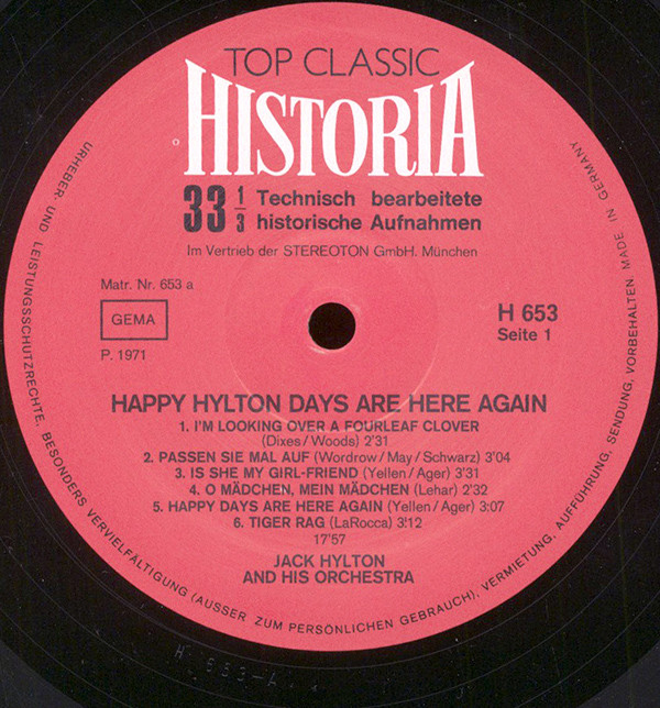 Album herunterladen Jack Hylton And His Orchestra - Happy Hylton Days Are Here Again