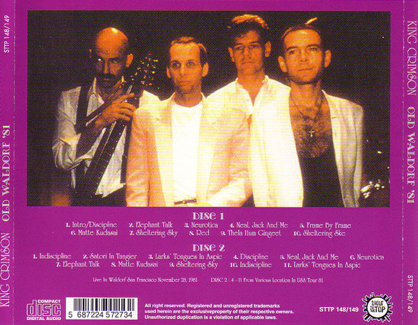 Album herunterladen King Crimson - Old Waldorf 81