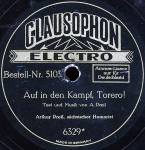 last ned album Arthur Preil - Auf In Den Kampf Torero Jeremias Jammermeyer