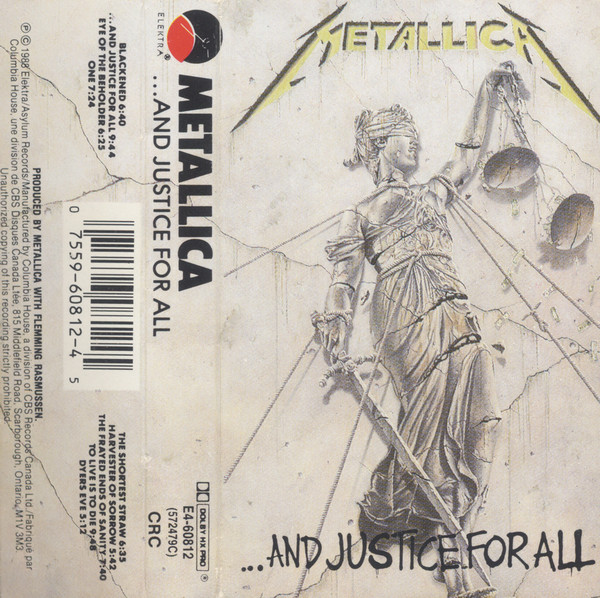 Metallica – And Justice For All (1988, Black, Cassette) - Discogs