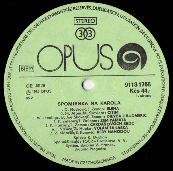 descargar álbum Karol Duchoň - Spomienka Na Karola