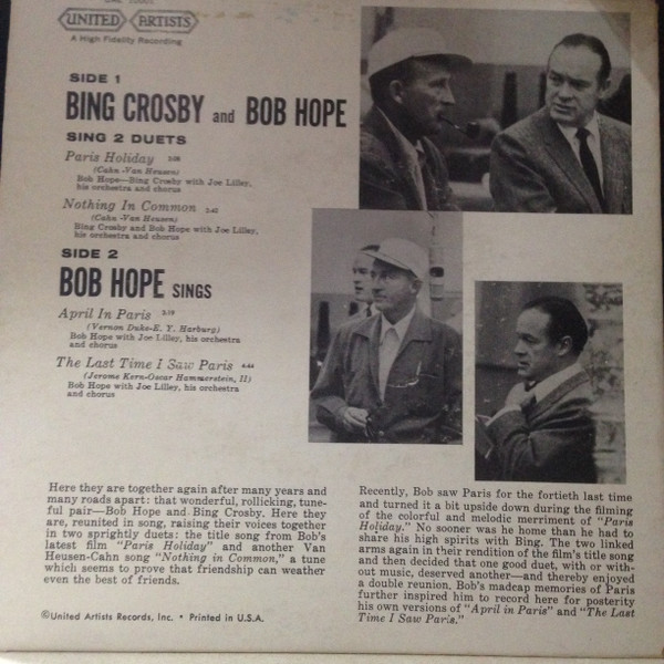 Album herunterladen Bing Crosby, Bob Hope - Paris Holiday