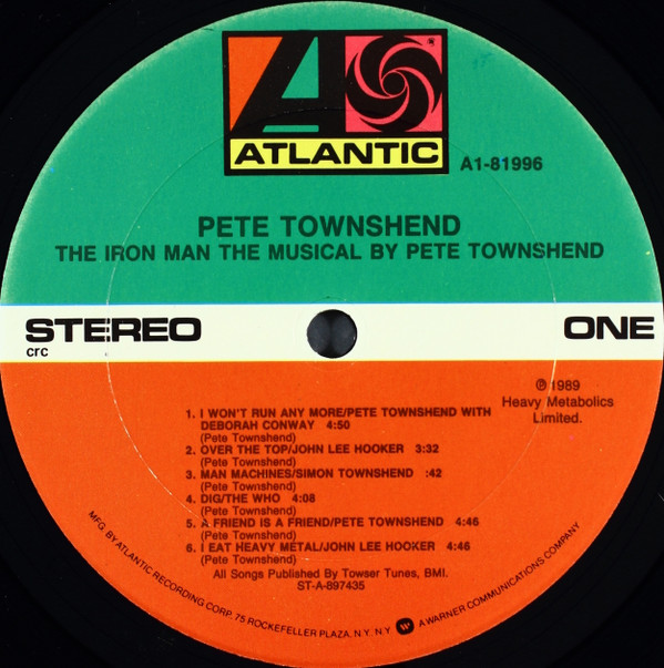 Pete Townshend - The Iron Man (The Musical By Pete Townshend) | Atlantic (A1-81996) - 3