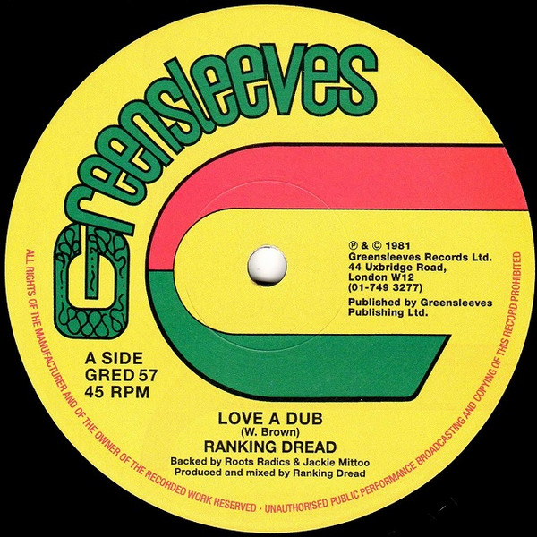 Ranking Dread – Love A Dub (1981, Vinyl) - Discogs