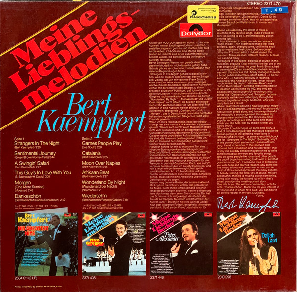 last ned album Bert Kaempfert - Meine Lieblings Melodien