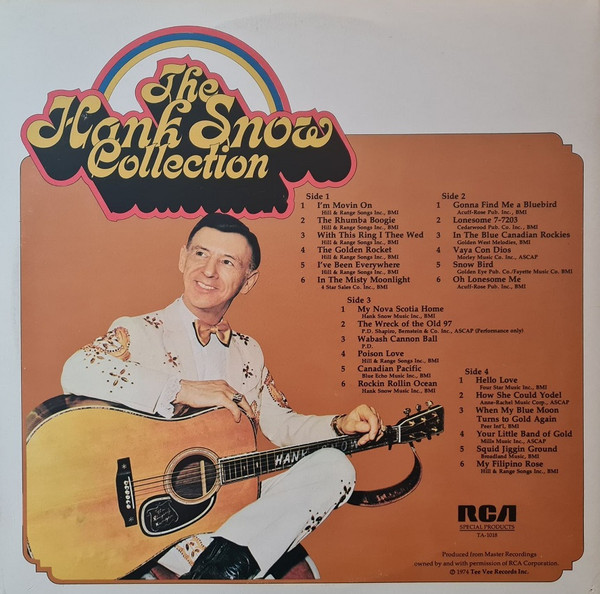 Hank Snow - The Hank Snow Collection | Tee Vee Records Inc. (TA-1018) - 3