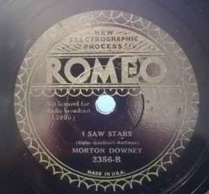 Morton Downey - Two Cigarettes In The Dark / I Saw Stars album cover