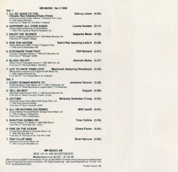 ladda ner album Various - Mr Music No 5 1990