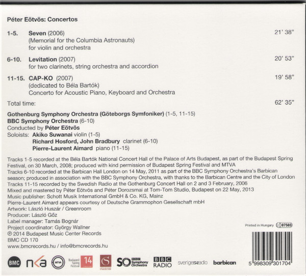 descargar álbum Peter Eötvös - Concertos
