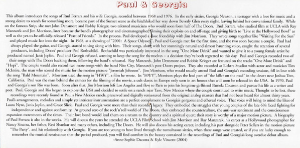 Album herunterladen Paul & Georgia - The Paul Georgia Album