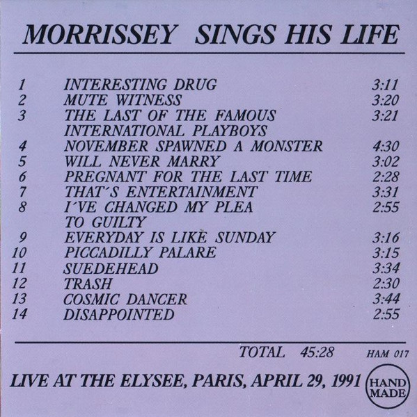 ladda ner album Morrissey - Sings His Life