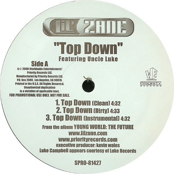 last ned album Lil' Zane Feat Uncle Luke - Top Down Ride On Em