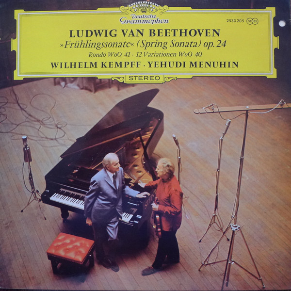 baixar álbum Ludwig Van Beethoven Wilhelm Kempff Yehudi Menuhin - Frühlingssonate Spring Sonata Op24 Rondo WoO 41 12 Variationen WoO 40