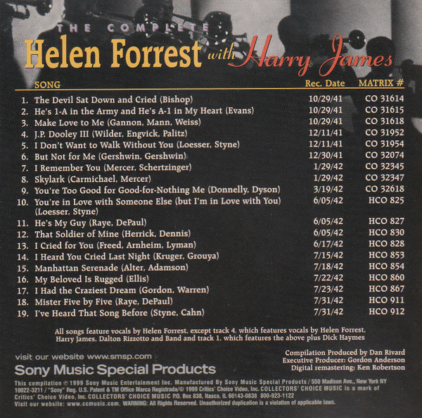 The Complete Helen Forrest Wit 