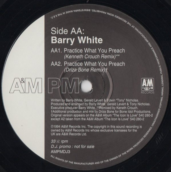 Barry White - Practice What You Preach (R 'n' B Mixes) | A&M PM (AMPMDJ3) - 4