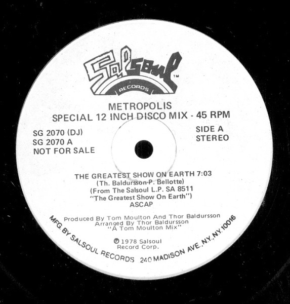 Metropolis – The Greatest Show On Earth (1978, Vinyl) - Discogs