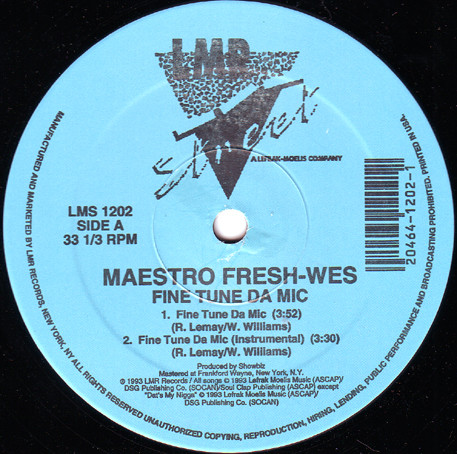 Maestro Fresh Wes – Fine Tune Da Mic (1993, Vinyl) - Discogs