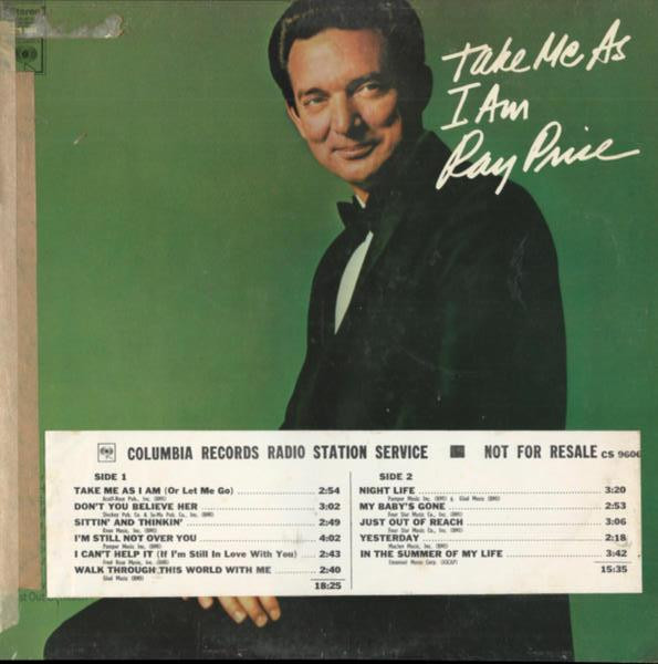 Ray Price – Take Me As I Am (1968, Vinyl) - Discogs