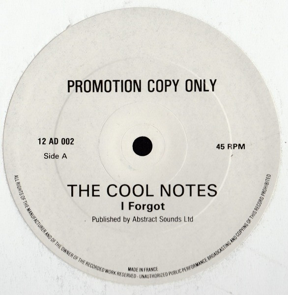 The Cool Notes – I Forgot (1984, Vinyl) - Discogs