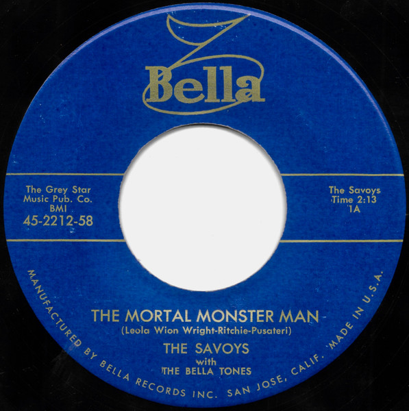 The Savoys With The Bella Tones – The Mortal / Watching The Sea (1959, - Discogs