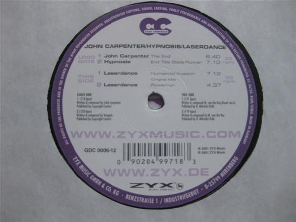 télécharger l'album Download John Carpenter Hypnosis Laserdance - Club Classics 0006 album