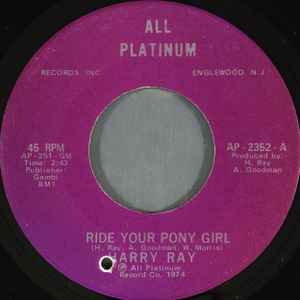 Harry Ray - Ride Your Pony Girl / Best Thing For Me album cover