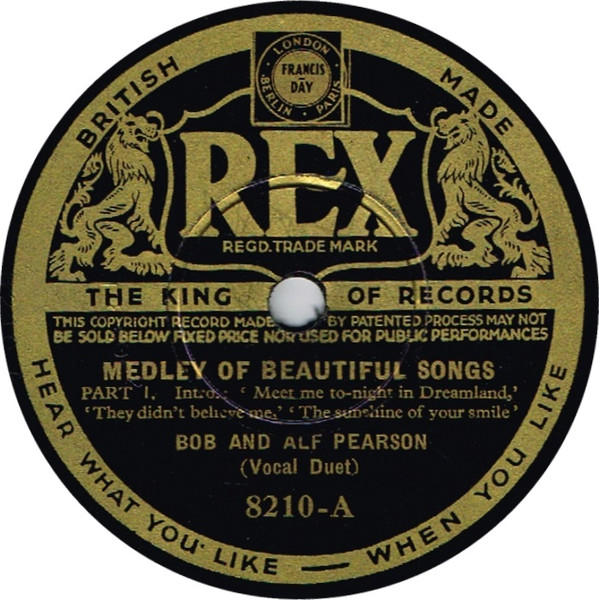 last ned album Bob And Alf Pearson - Medley Of Beautiful Songs