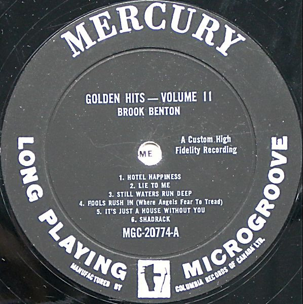 Brook Benton - Golden Hits Volume 2 | Mercury (MG20774) - 3