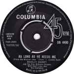 Cover of As Long As He Needs Me, 1960, Vinyl