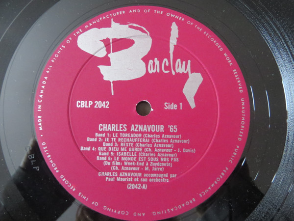 Charles Aznavour - Aznavour 65 | Barclay (CBLP 2042) - 3