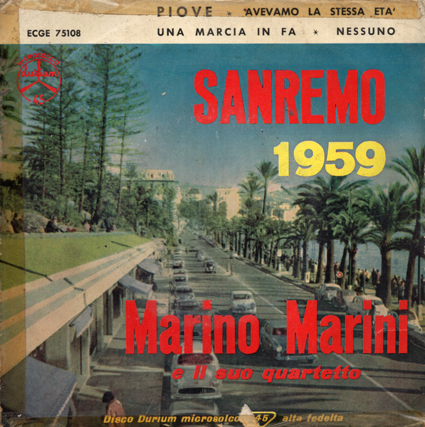 Marino Marini Ed Il Suo Quartetto – Sanremo 1959 (1959, Vinyl) - Discogs