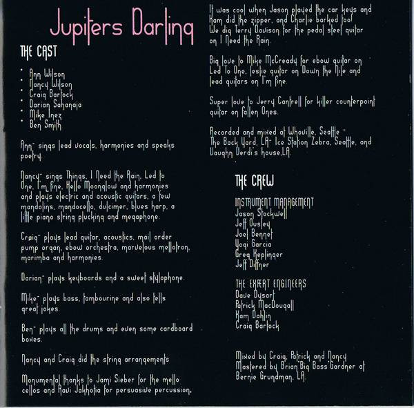 Album herunterladen Heart - Jupiters Darling