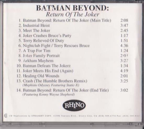 Kristopher Carter – Batman Beyond: Return Of The Joker (CDr) - Discogs
