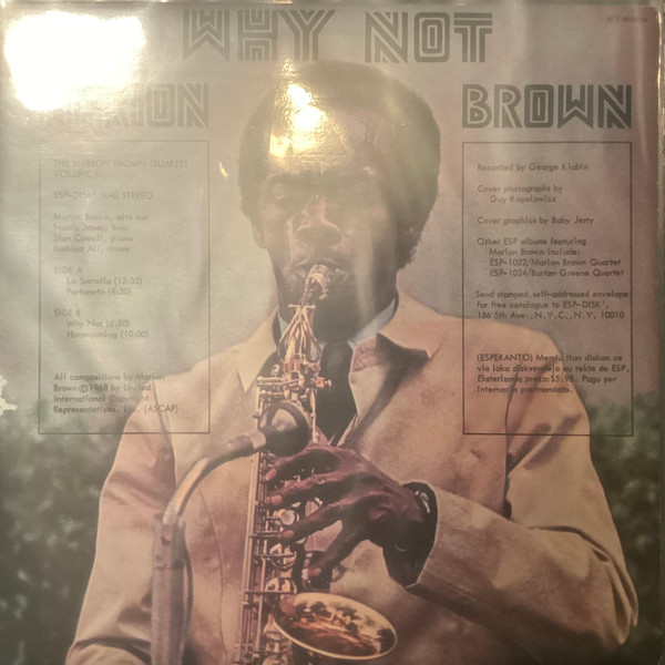 Marion Brown Quartet – Why Not (1968, Vinyl) - Discogs