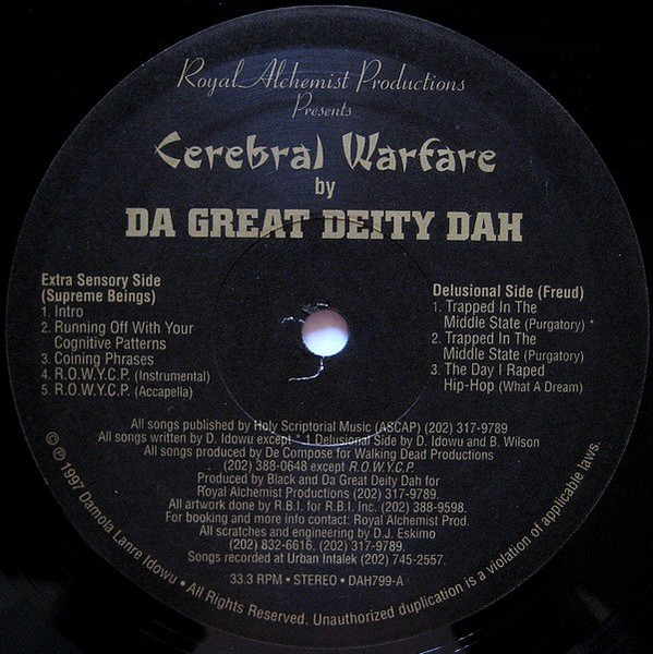 Da Great Deity Dah – Cerebral Warfare (1997, Vinyl) - Discogs
