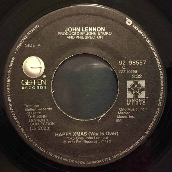John Lennon – Happy Xmas (War Is Over) (1982, Winchester, Vinyl