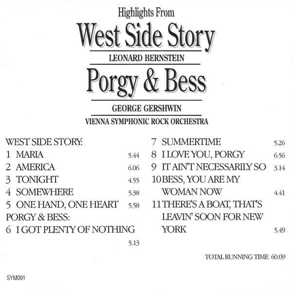 Album herunterladen Leonard Bernstein, George Gershwin - Hightlights From West Side Story and Porgy Bess