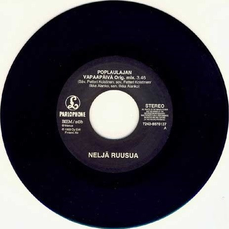 Neljä Ruusua – Poplaulajan Vapaapäivä (1993, Vinyl) - Discogs