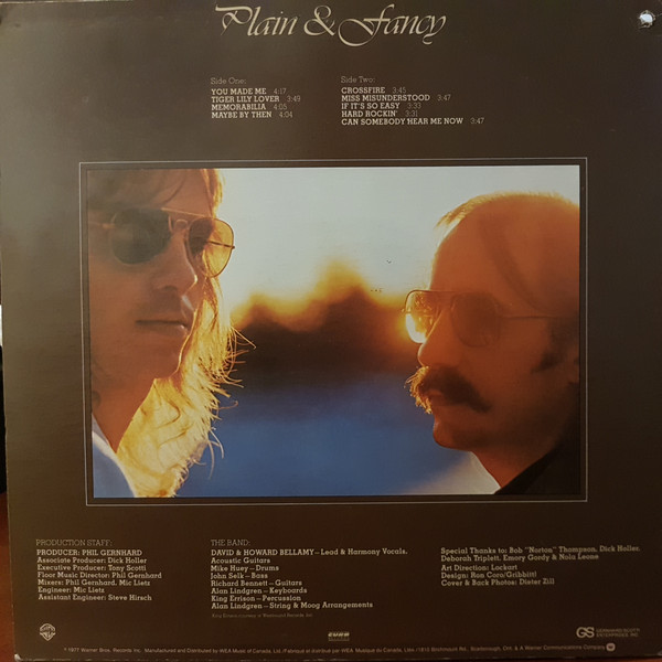 Bellamy Brothers - Plain & Fancy | Warner Bros. Records (BS 3034) - 3