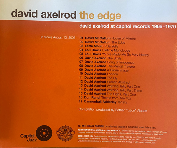 David Axelrod - The Edge (David Axelrod At Capitol Records 1966 