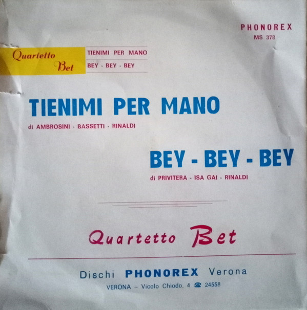 télécharger l'album Quartetto Bet - Tienimi Per Mano