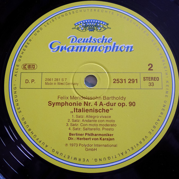 last ned album Schubert Mendelssohn Bartholdy, Berliner Philharmoniker Herbert von Karajan - Symphonie Nr 8 Unvollendete Unfinished Symphonie Nr 4 Italienische Italian