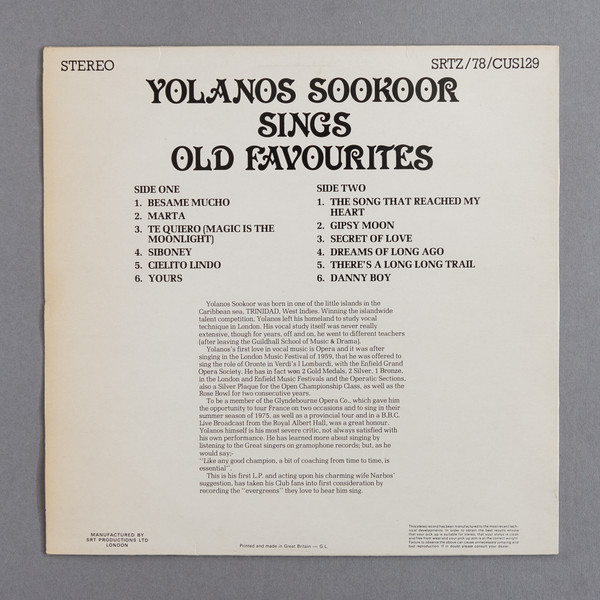 last ned album Yolanos Sookoor - Sings Old Favourites