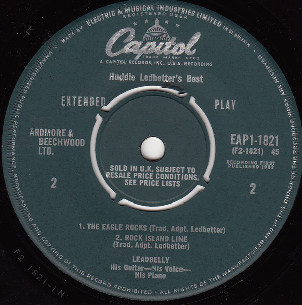 Leadbelly - Huddie Leadbetter's Best | Capitol Records (EAP 1-1821) - 3