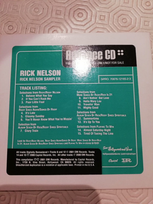 baixar álbum Ricky Nelson - Rick Nelson Sampler