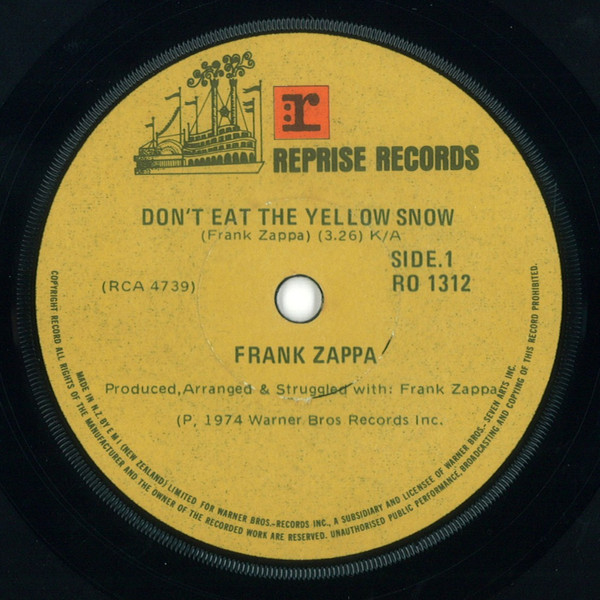 Frank Zappa – Don't Eat The Yellow Snow (1974, Vinyl) - Discogs